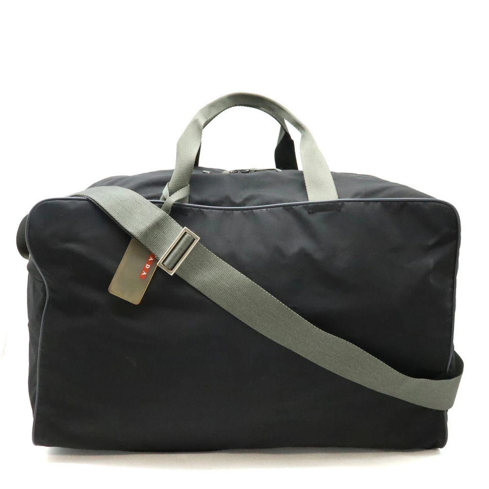 Prada Sport Boston Bag Travel Shoulder NERO Black Gray
